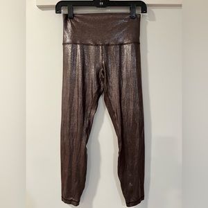 🍋Lululemon Brown Metallic Leggings Size 6 🍋